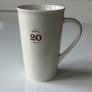 2010 Starbucks Venti 20 Oz Ceramic Off - White Collectible Coffee Mug .